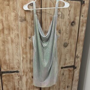 House of Harlow 1960 iridescent, metal, Mini Dress